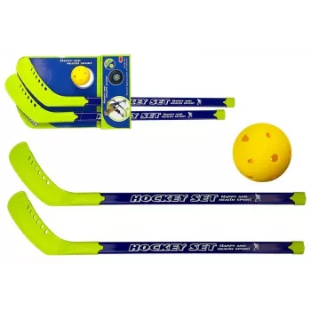 LEAN TOYS Florbola komplekts ar 2 nūjām un bumbu, 82 cm, sarkans/zils, bērniem no 6 gadiem