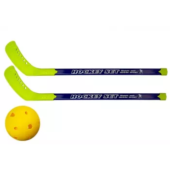 LEAN TOYS Florbola komplekts ar 2 nūjām un bumbu, 82 cm, sarkans/zils, bērniem no 6 gadiem