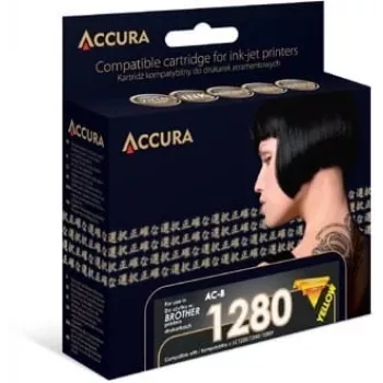 Accura Yellow saderīga tintes kasetne Brother LC1280XLY/LC1240Y/LC1220Y (High Yield, 1200 lapas)