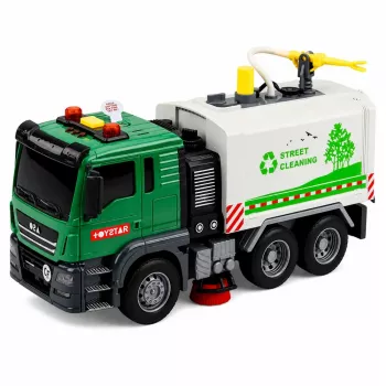 LEAN TOYS Street Sweeper Truck ar ūdens funkciju, gaismām un skaņām 1:14
