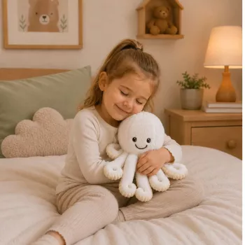 LEAN TOYS mīkstais astoņkājis ar elastīgiem taustekļiem, balts, 30 cm