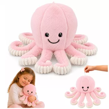 LEAN TOYS mīkstā astoņkāja rotaļlieta ar elastīgiem taustekļiem, rozā, 50 cm