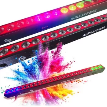 LIGHT4ME AURA APP BAR Dekoratīvā LED gaismas josla ar Bluetooth aplikācijas vadību, 16 RGB LED, mūzikas sinhronizāciju, USB-C, melna