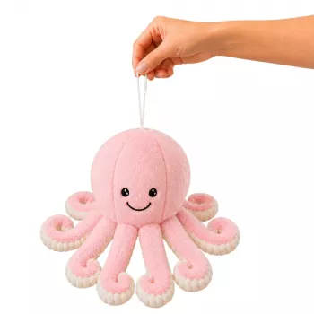 LEAN TOYS mīkstais astoņkājis ar staipīgiem taustekļiem, maigi rozā apskaužamā rotaļlieta, 30 cm