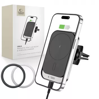 Tech-Protect CW19 MagSafe auto telefona turētājs ar bezvadu uzlādi