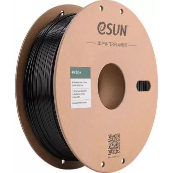 ESUN PETG+ 1,75 mm melns 1 kg papīra ruļļa pavediens