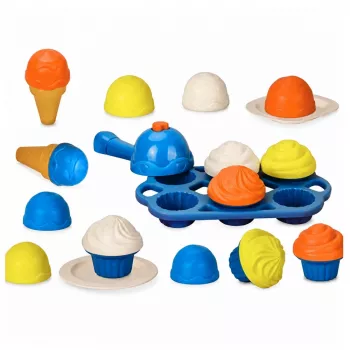 LEAN TOYS Eco-Friendly Wooden Ice Cream Maker Set for Kids 26 pcs