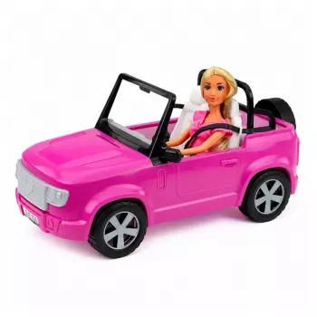 LEAN TOYS Anlily lelle ar violetu kabrioletu, telefona turētāju un austiņām