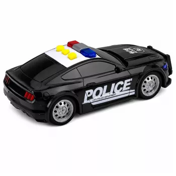 LEAN TOYS Policijas auto ar gaismām un skaņām, melns, 1:32 mērogs