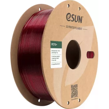 ESUN PETG+ 1,75 mm caurspīdīgi sarkans 1 kg papīra spole