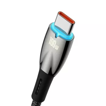Baseus Glimmer USB-A uz USB-C kabelis 100W 1m Melns