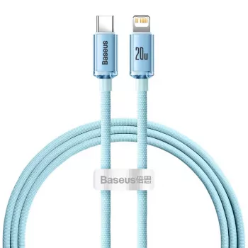 Baseus Crystal Shine USB-C uz Lightning kabelis 20W, 1,2 m, zils