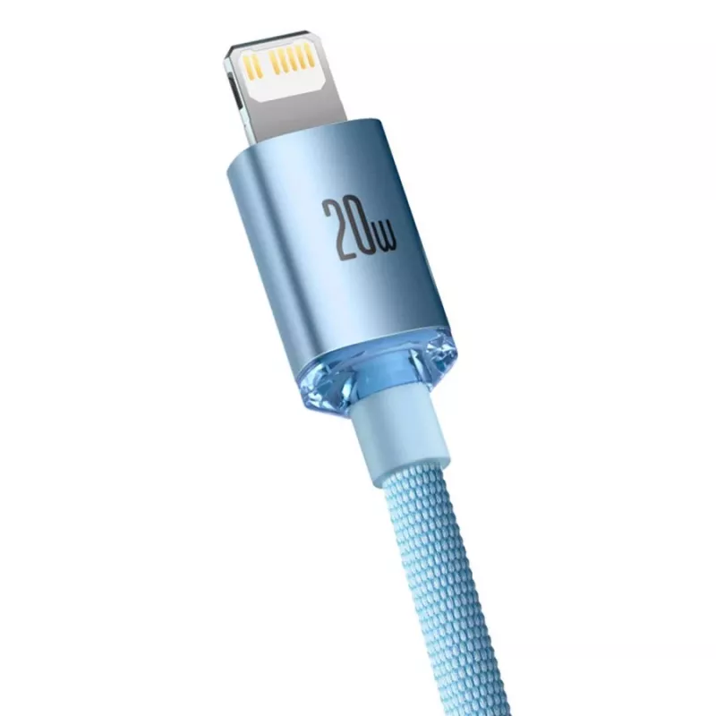 Baseus Crystal Shine USB-C uz Lightning kabelis 20W, 1,2 m, zils