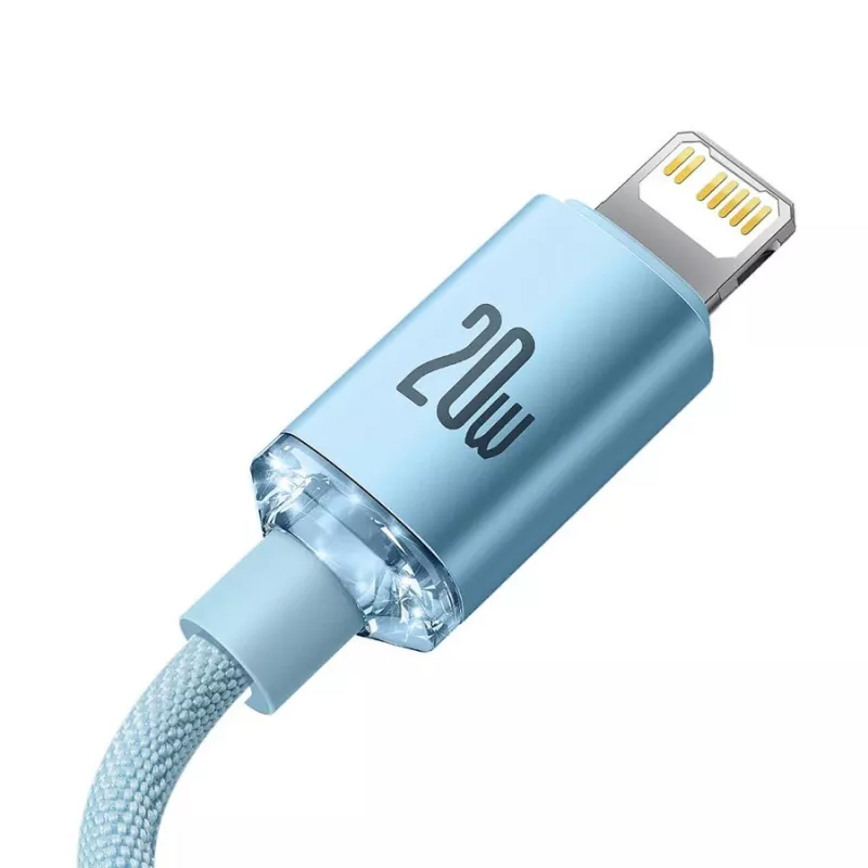 Baseus Crystal Shine USB-C uz Lightning kabelis 20W, 1,2 m, zils