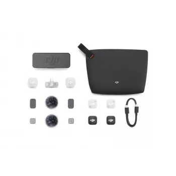DJI Mic Mini 2 bezvadu mikrofonu sistēma (2 TX + 1 Mobile RX + uzlādes futrālis), balta