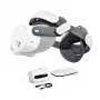 BOBOVR M3 Pro+ Battery Head Strap ar 6500 mAh akumulatoru un uzlādes dokstaciju Meta Quest 3/3S - Balts
