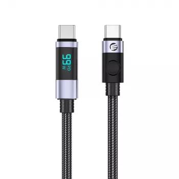 ORICO LDC2C USB-C uz USB-C PD 100W kabelis ar LED jaudas indikatoru, 480 Mbps, 3 m, melns