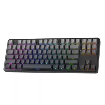 Redragon StarBlade K707SP-RGB-PRO mehāniskā spēļu tastatūra, sarkanie slēdži, per-taustiņu RGB, pilna izmēra, vadu USB, noņemams plaukstu atbalsts, melna