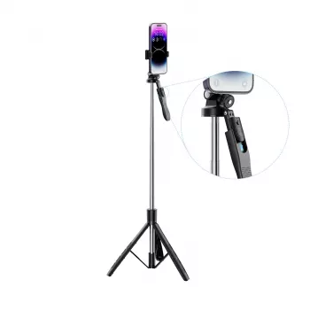 XO SS15 Bluetooth pašfotografēšanas kārts ar statīvu, 180 cm, melna