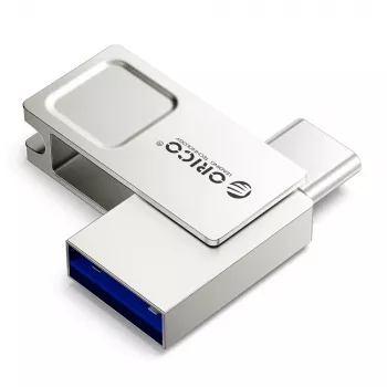 ORICO U301 128GB Dual USB-A/USB-C zibatmiņa USB 3.2 Gen 1 sudraba krāsā