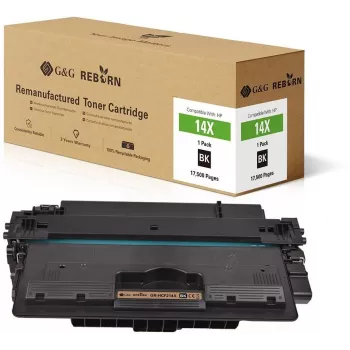 G&G Reborn remanufacturēta melnā tonera kasetne HP 14X (CF214X) — 17 500 lappušu