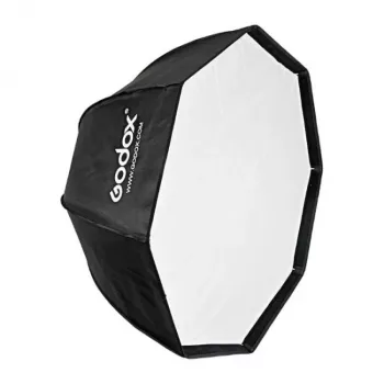 Godox SB-UBW95 95 cm astoņstūra lietussarga softbox ar Bowens stiprinājumu, sudraba iekšpusi, difuzoriem un somu