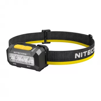 Nitecore HA19 600 lūmenu baltā un sarkanā LED galvaslampa ar IPX7 ūdensizturību, 100m staru kūļa attālumu, dubulto pogu interfeisu, atstarojošu galvas saiti, 3x AAA