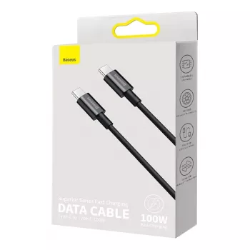 Baseus CATYS-C01 USB-C uz USB-C 100W PD ātrās uzlādes kabelis 2m melns