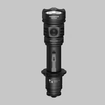Armytek Predator PRO MAX taktiskais lukturis 3000 lūmenu, silta balta gaisma, 501m stars, Cree XHP70.2, uzlādējams 21700, melns