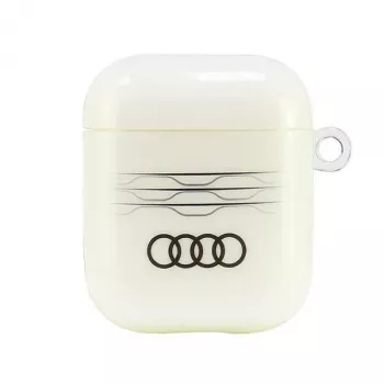 Audi IML Ģeometriskais raksts AirPods 1/2 maciņš balts AU-IMLAP-A6/D3-WE