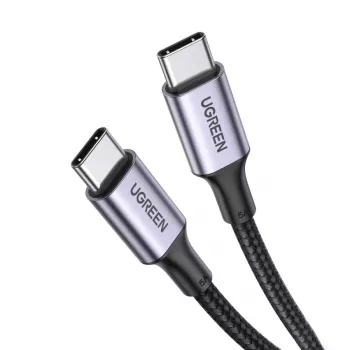 UGREEN USB-C uz USB-C kabelis 100W 5A melns 1,5m