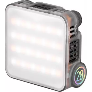Zhiyun M20 RGB LED Fill Light 20W, 2700K-6500K CCT, HSI krāsu režīmi, OLED displejs, magnētiska aizmugure, USB-C PD uzlāde