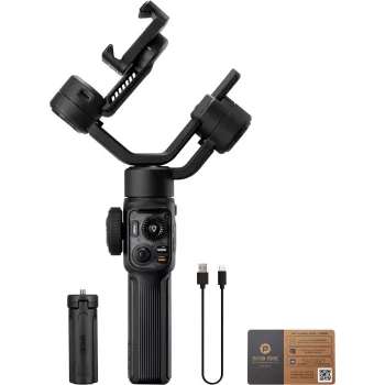 Zhiyun Smooth 5S AI viedtālruņa žiroskops ar magnētisko apgaismojumu, 3 asu stabilizators, 300g kravnesība, melns