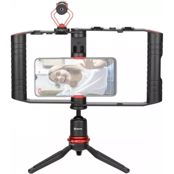 BOYA BY-VG380 Viedtālruņa video komplekts ar BY-MM1 Pro mikrofonu, LED gaismu un statīvu