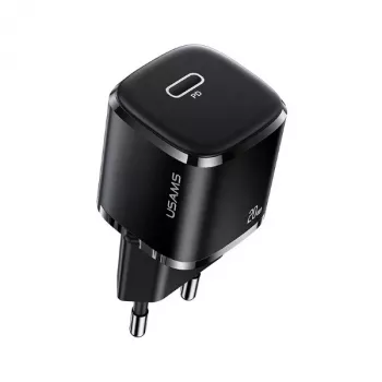 USAMS T36 Mini 20W USB-C PD sienas lādētājs melns