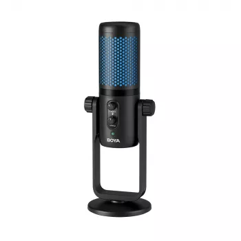 BOYA BY-PM740 bezvadu kondensatora mikrofons ar 4 polārajiem modeļiem, 2,4 GHz, USB-A un 3,5 mm, melns