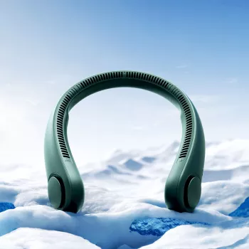 JISULIFE Life3 kakla ventilators - bezlāpstiņu USB uzlādējams ventilators, zaļš