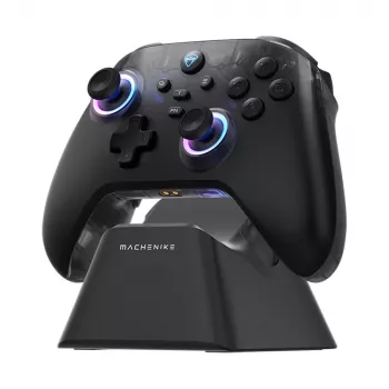 Machenike G3 V2 bezvadu spēļu kontrolieris ar uzlādes dokstaciju PC, Switch, mobilajām ierīcēm - Melns