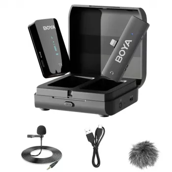 BOYA BY-XM6-K3 2,4 GHz bezvadu lavaliera mikrofonu sistēma iOS ierīcēm ar Lightning savienotāju