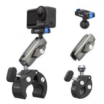 TELESIN Magic Arm Clamp Mount DJI Osmo Action 5 Pro/4/3, Osmo 360, GoPro, Insta360 – S3-HBM-14-TDJ