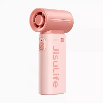 JISULIFE Life9 rokas ventilators 3600mAh USB-C salokāms galda ventilators - rozā