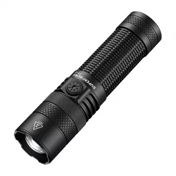 SUPERFIRE F1-S 1500 lūmenu uzlādējams LED lukturis ar teleskopisko tālummaiņu, 5 režīmi, IP44, melns