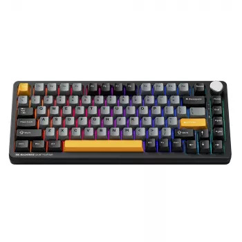 MACHENIKE K600-B82W Tri-Mode bezvadu mehāniskā spēļu tastatūra, 75% 82 taustiņi, Gateron Silver slēdži, per-key RGB, PBT taustiņu vāciņi, hot-swappable, melna