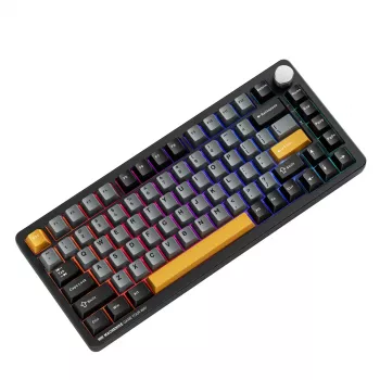 MACHENIKE K600-B82W Tri-Mode bezvadu mehāniskā spēļu tastatūra, 75% 82 taustiņi, Gateron Silver slēdži, per-key RGB, PBT taustiņu vāciņi, hot-swappable, melna