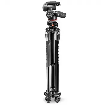 Manfrotto 290 Dual alumīnija 3 sekciju statīvs ar 3-virzienu panoramēšanas/nolieces galvu MK290DUA3-3W
