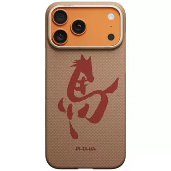 PITAKA Edge Case Ink Horse Painting iPhone 17 Pro vāciņš - Gold Jade