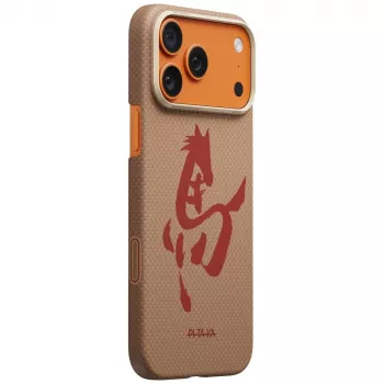 PITAKA Edge Case Ink Horse Painting iPhone 17 Pro vāciņš - Gold Jade