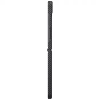 PITAKA Edge Case Samsung Galaxy Z Flip5 – Fusion Weaving melni/pelēka aramīda šķiedras plānā aizsargmaciņa ar MagSafe saderību