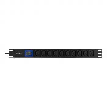 DELTACO Bluewalker PDU Powerwalker LC-16A 1U pamata PDU, 16A, 10x IEC C13, 2m kabelis