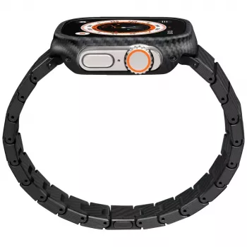 PITAKA Carbon Fiber Modern Watch Band Apple Watch 42/44/45/49mm Melns Pelēks